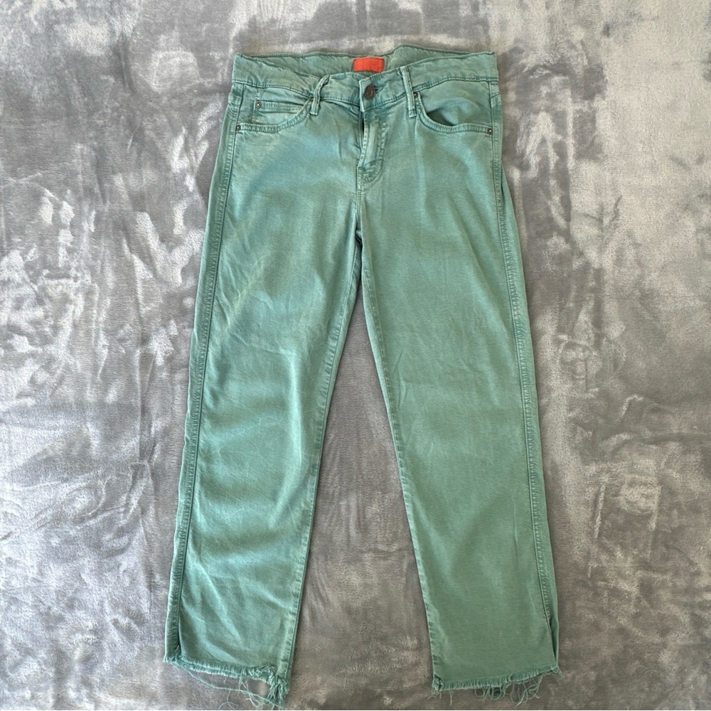 MOTHER The Rascal Fray Painted Ladies Size 27 in Blue Lagoon